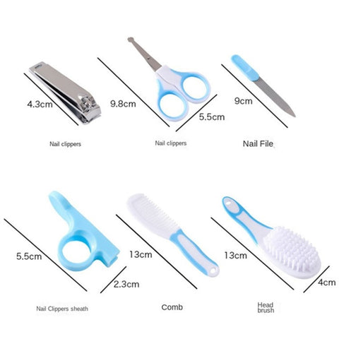 6Pcs / Set Baby Nail Care Set Toddler Nail Clippers Scissors Tweezers Nail File Kit New Mom Gift (Single-colored)