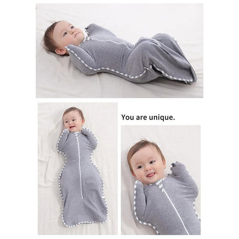 AB01 Cotton Baby Swaddle Zipper Anti-kicking Blanket Infant Sleeping Bag, Size S