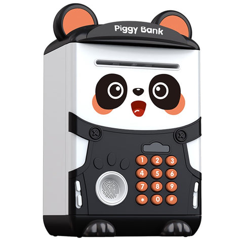 7602 Kid's Piggy Bank Cash Coin Can Fingerprint ATM Panda Shaped Toy Gift for Children
