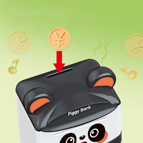 7602 Kid's Piggy Bank Cash Coin Can Fingerprint ATM Panda Shaped Toy Gift for Children