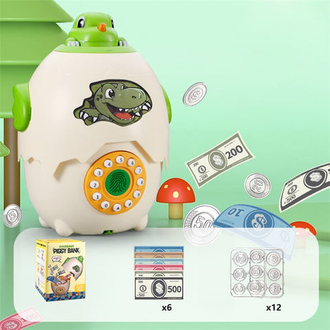 333-74 Kids Cartoon Dinosaur Egg Piggy Bank Password Protection Educational Money Bank
