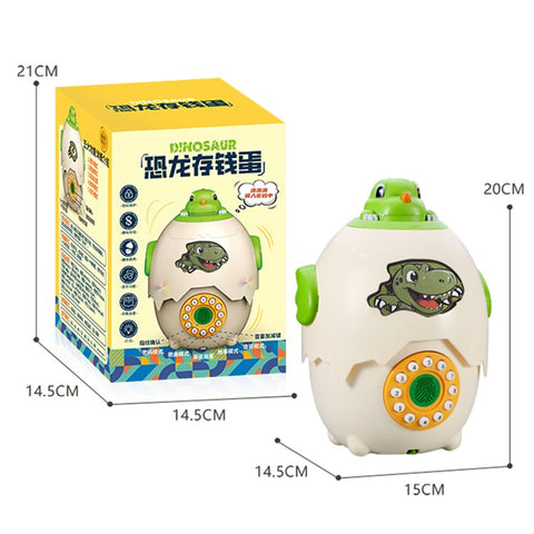333-74 Kids Cartoon Dinosaur Egg Piggy Bank Password Protection Educational Money Bank