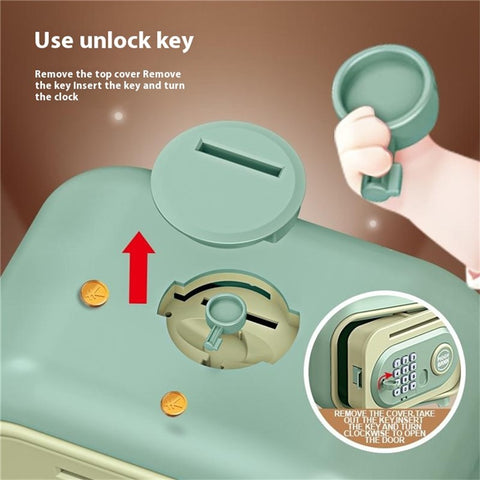 7605 Children Electronic Piggy Bank Smart Fingerprint Automatic Saving Money Box with Key