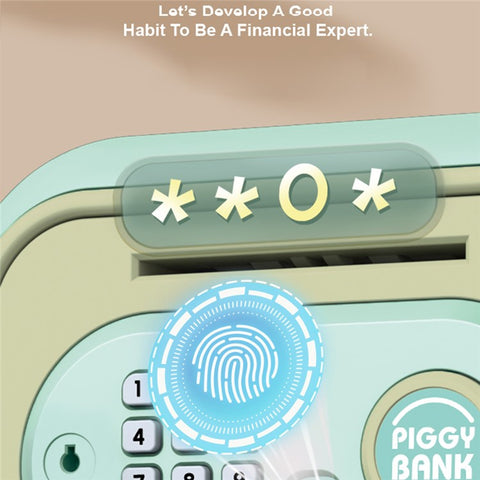7605 Children Electronic Piggy Bank Smart Fingerprint Automatic Saving Money Box with Key