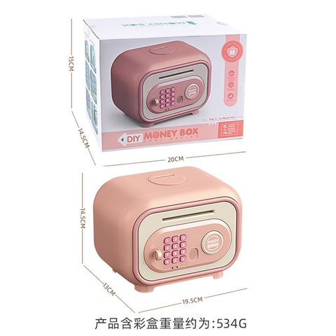 7605 Children Electronic Piggy Bank Smart Fingerprint Automatic Saving Money Box with Key