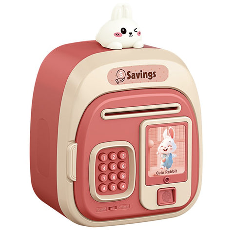 7603 Cartoon Animal Children Electronic Piggy Bank Password + Fingerprint Automatic Saving Money Box