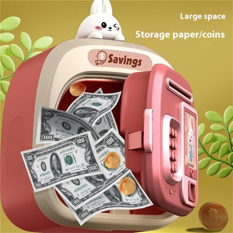 7603 Cartoon Animal Children Electronic Piggy Bank Password + Fingerprint Automatic Saving Money Box