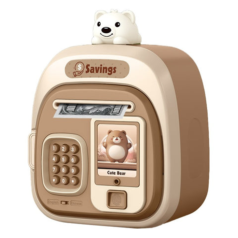 7603 Cartoon Animal Children Electronic Piggy Bank Password + Fingerprint Automatic Saving Money Box