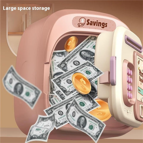 7604 Password + Fingerprint Automatic Saving Money Box Children Electronic Piggy Bank