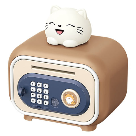 7606 Automatic Money Rolling ATM Deposit Machine Fingerprint / Key Unlock Piggy Bank Toy