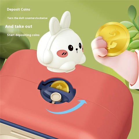 7606 Automatic Money Rolling ATM Deposit Machine Fingerprint / Key Unlock Piggy Bank Toy