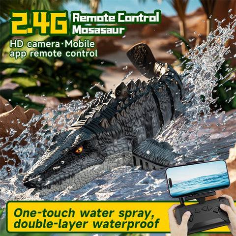 4DRC 4D-S11 2.4G Remote Control Mosasaur Shape RC Boat Water Spraying Toy with Camera, with 1 Battery