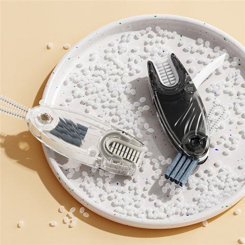 U-Shape 4-in-1 Multifunctional Cup Lid Brush Crevice Cleaning Brush Portable Feeding Bottle Brush