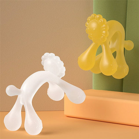 Lion Style Infant Silicone Teether Baby Teething Chewing Toy with Storage Box and Strap ST (BPA Free, No FDA Certificate)