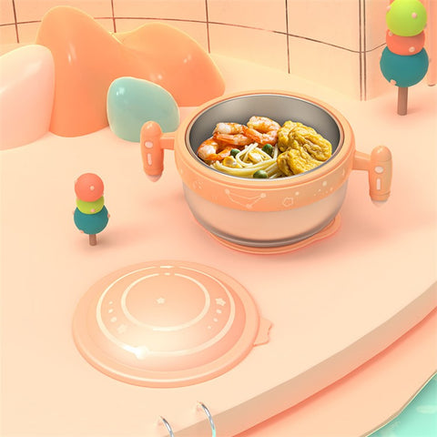 HOGOKIDS 400ml Injection Hot Water Insulation Kids Warm Tableware Food Warming Bowl ST (BPA Free, No FDA Certificate)