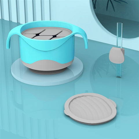 HOGOKIDS Baby Bowl Set with Straw Silicone +TPE+PP Suction Bowl Self-Feeding Eating Utensils (No FDA, BPA-Free)