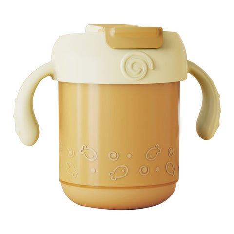 JIAYI BABY Scale Design Kids Learning Drinking Cup Stainless Steel+PP Drinking Bottle with Silicone Straw (BPA-Free, No FDA Certified)