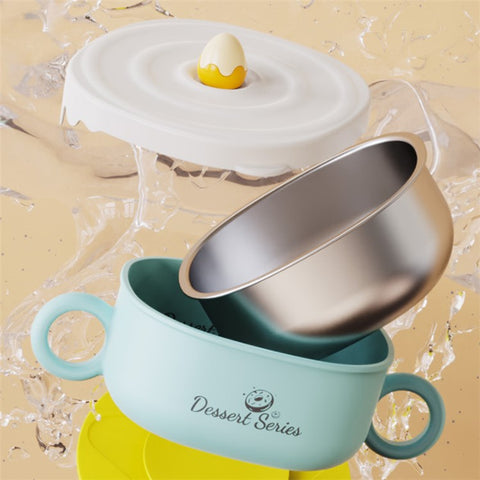 JIAYI BABY 300ml Children 316 Stainless Steel Insulation Bowl Baby Food Supplement Bowl ST (BPA Free, No FDA Certificate)