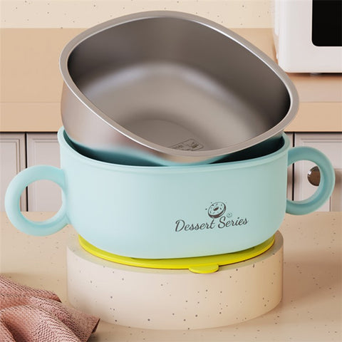 JIAYI BABY 300ml Children 316 Stainless Steel Insulation Bowl Baby Food Supplement Bowl ST (BPA Free, No FDA Certificate)