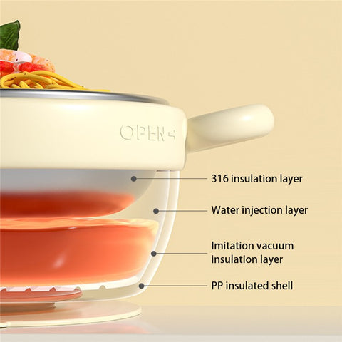 Constant Temperature Water Injection Baby Insulation Bowl Suction Cup Bowl (BPA-Free, NO FDA Certification)