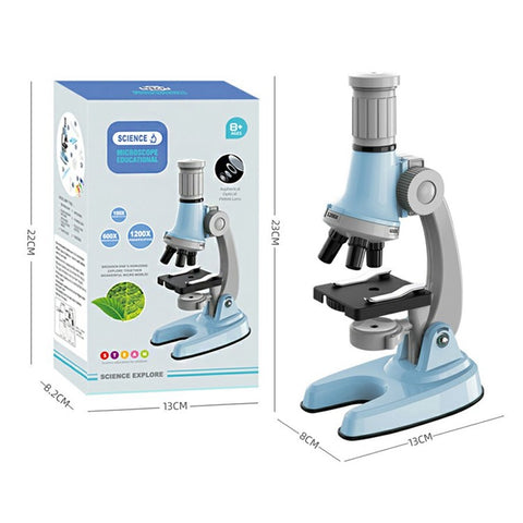 3301 STEM Educational Microscope Toy 100X / 600X / 1200X Magnification Science Kit Biology Experiment Equipment