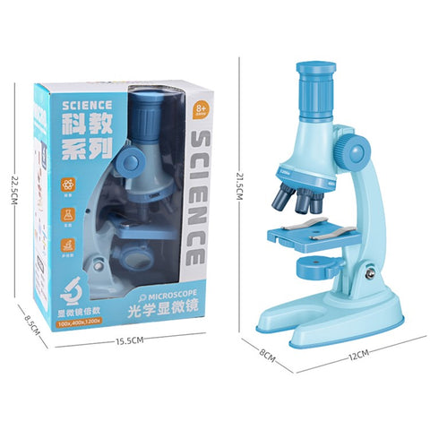 C2501 Children Calibrated 1200X Microscope Educational Toy STEM Optical Science Kit for Biology Experiments