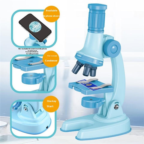 C2501 Children Calibrated 1200X Microscope Educational Toy STEM Optical Science Kit for Biology Experiments
