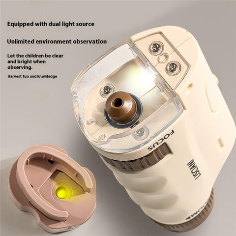 2508 Children Calibrated 180X Microscope Handheld Portable STEM Optical Microscope Experiment Science Toy