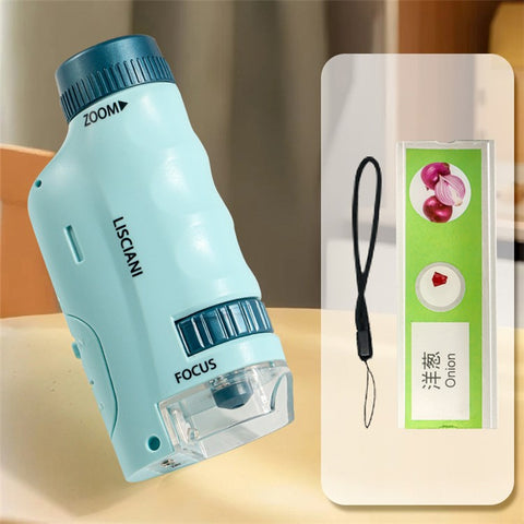 2508 Children Calibrated 180X Microscope Handheld Portable STEM Optical Microscope Experiment Science Toy