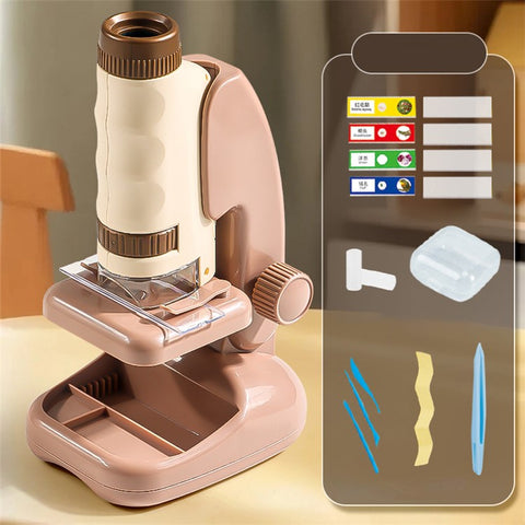 2507 Portable Handheld Microscope with Stand for Kids 180X Magnification STEM Optical Microscope Educational Tool