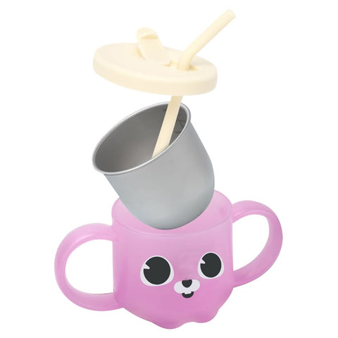 Scale Design Stainless Steel Toddler Cup Temperature-sensing Kids Milk Mug with Lid and Straw (BPA-Free, No FDA Certified)