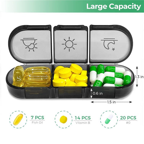 21001 21 Grids Pill Box Seven Days A Week Sorting Box Portable Vitamin Fish Oil Dispenser (No FDA Certificate, BPA Free)