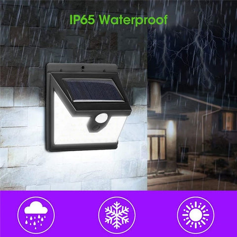 Three-sided 40-LED Solar Lamps Solar Wall Light Outdoor Motion Sensor Waterproof Solar Porch Light, 1200mAh