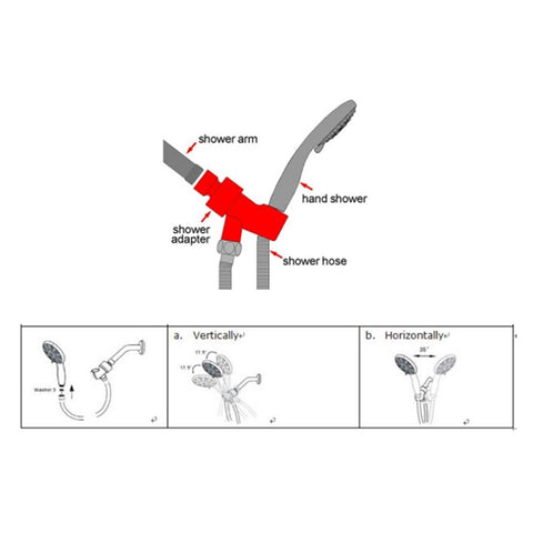 Bathroom 5 Way Multi-Function Water Saving Hand Held Shower Hose Shower Arm Set