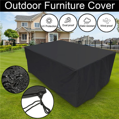 420D Waterproof Patio Furniture Covers Dust Proof Anti-UV Outdoor Rectangular Table Cover