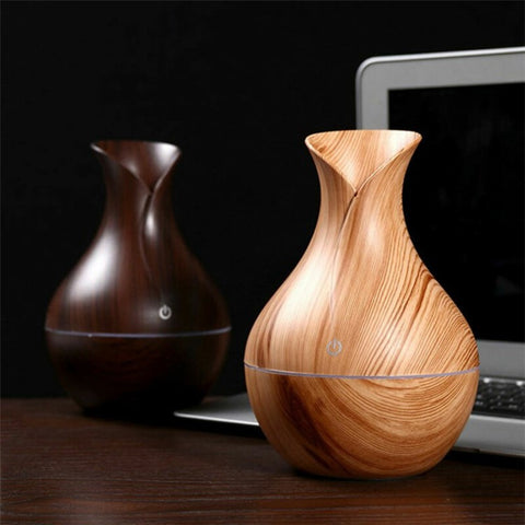 Car Vehicle Wood Skin Oil Aroma Diffuser Ultrasonic Air Purifier Aromatherapy Humidifier
