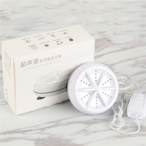 Ultrasonic Turbine Washing Machine Mini Portable Personal Rotating Washer for Travel Home Business Tri