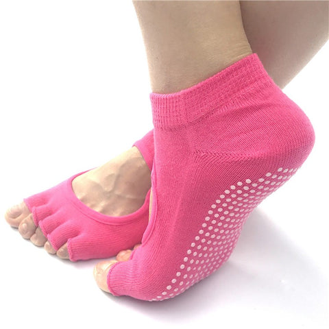 Non Slip Yoga Socks for Women Toeless Pilates Ballet Workout Socks