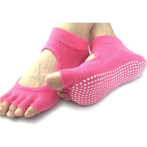 Non Slip Yoga Socks for Women Toeless Pilates Ballet Workout Socks