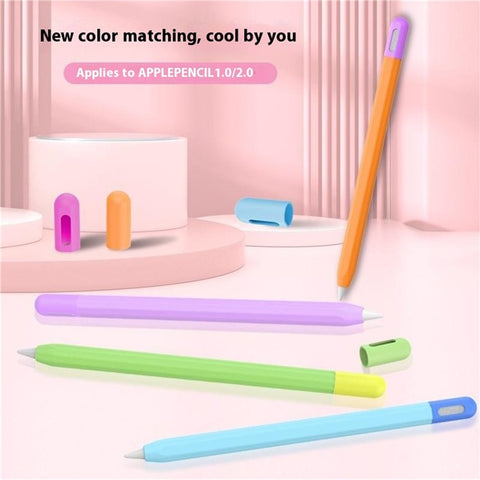 For Apple Pencil (2nd Generation) / (1st Generation) Silicone Sleeve Case Two-Tone Design Protective Stylus Cover