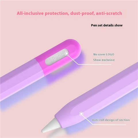 For Apple Pencil (2nd Generation) / (1st Generation) Silicone Sleeve Case Two-Tone Design Protective Stylus Cover
