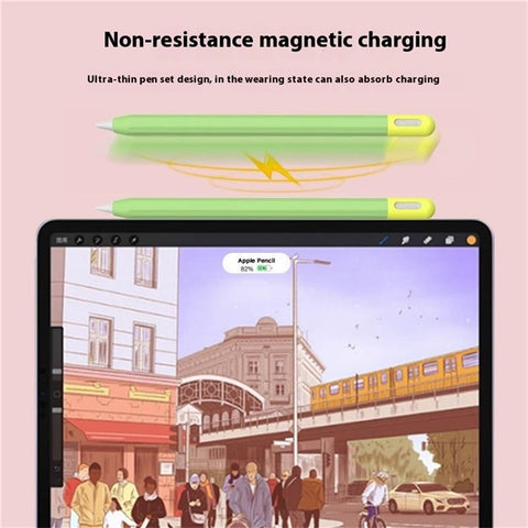 For Apple Pencil (2nd Generation) / (1st Generation) Silicone Sleeve Case Two-Tone Design Protective Stylus Cover