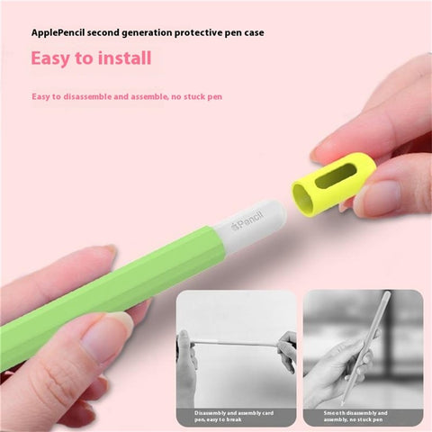 For Apple Pencil (2nd Generation) / (1st Generation) Silicone Sleeve Case Two-Tone Design Protective Stylus Cover