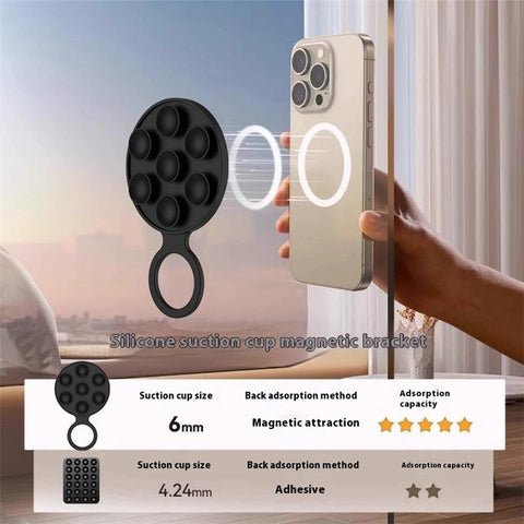 X-LEVEL Silicone Suction Cup Magnetic Phone Mount Holder Strong Magnet Hands-Free