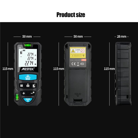 MESTEK S6 Multifunction Distance Meter Laser Measure Meter 50m/164ft Digital Screen Portable Area Volume Measure Tool