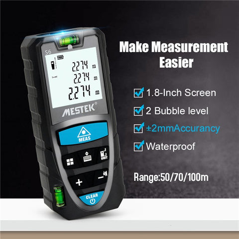 MESTEK S6 Distance Meter Laser Measure Meter 100m/328ft Distance Portable Digital Measure Tool for Distance, Area and Volume