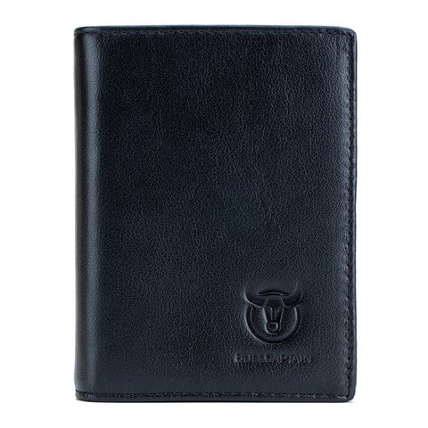 BULLCAPTAIN 027 Thickened Top-Layer Cowhide Leather Wallet RFID Blocking Card Pouch Coin Storage Bag Pouch