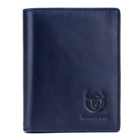 BULLCAPTAIN 027 Thickened Top-Layer Cowhide Leather Wallet RFID Blocking Card Pouch Coin Storage Bag Pouch
