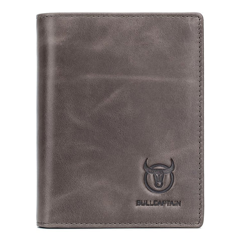 BULLCAPTAIN 027 Thickened Top-Layer Cowhide Leather Wallet RFID Blocking Card Pouch Coin Storage Bag Pouch