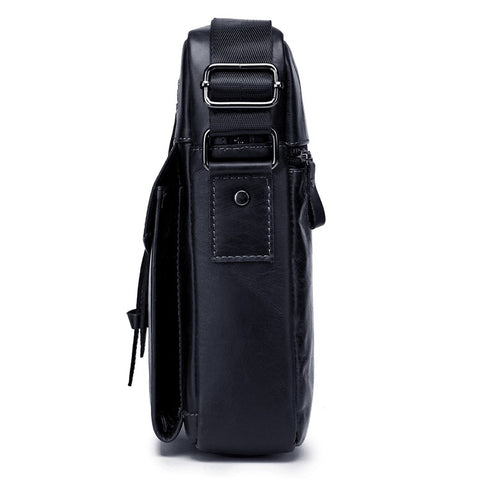 BULLCAPTAIN 053 Business Style Shoulder Bag Top-Layer Cowhide Leather Travel  Bag Large Crossbody Bag, Size: L